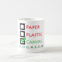Gehen Grünbuch-PlastikLeinwand Kaffee Tasse