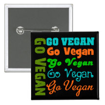 Gehen Sie VEGAN Anstecknadelbutton