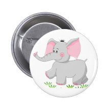 Gehender Elefant für Kinder Button