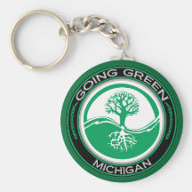 Gehender grüner Baum Michigan Schlüsselanhänger