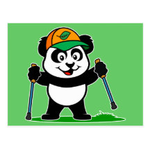 Gehender Panda Postkarte