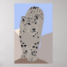 Gehendes Plakat des Schnee-Leoparden
