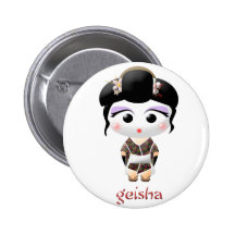 Geisha-Mädchen Button