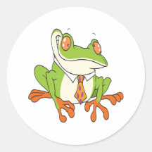 Gekleideter oben Frosch Runder Aufkleber