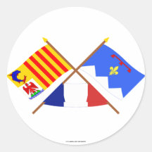 Gekreuzte Flaggen von PACA und von Alpes-de-Haute- Runder Sticker