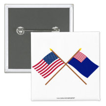 Gekreuzte US- und Pennsylvania-Marine-Flaggen Anstecknadelbuttons