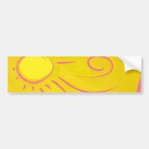 Gekritzel-Cartoonsonne Auto Sticker