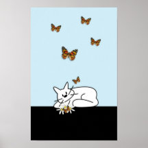 Gekritzel-Katze Posterdruck