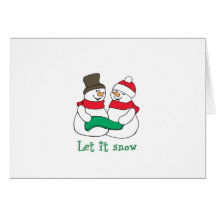 Gelassen ihm schneien Snowmen Grußkarte