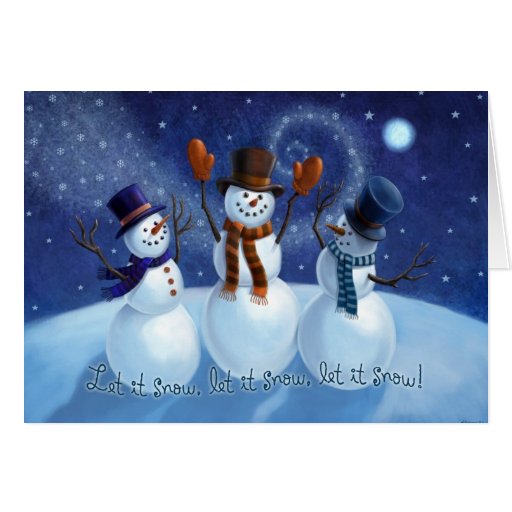 Gelassen ihm schneien Snowmen-Weihnachtskarte