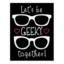Gelassen uns seien Sie zusammen Geeky Postkarte