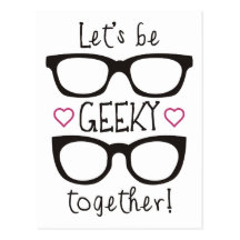Gelassen uns seien Sie zusammen Geeky Postkarte