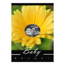 Gelb-"Blumen-Kinder" Baby-Duschen-Einladung