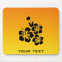 Gelb-orangee tropische Blumen Mauspads