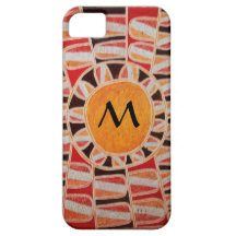 Gelb-orangees rotes Schwarzes DES SONNE-SONNENENER iPhone 5 Etui