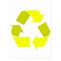 Gelb recyceln postkarte
