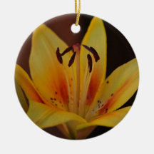 Gelbe asiatische Lilien-Verzierung Weihnachtsbaum Ornamente