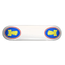 Gelbe Bänder Skateboardbrett
