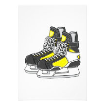 Gelbe Eis-Hockey-Skate Personalisierte Ankündigungen