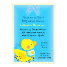 Gelbe Enten-Babyparty-Einladung