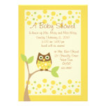 Gelbe Eulen-Babyparty-Einladung