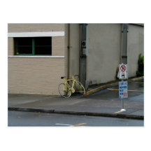 Gelbe Fahrrad-Postkarte Portlands