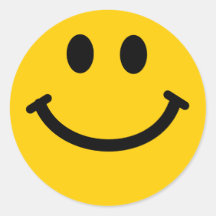 Gelbe glückliche Smileyaufkleber