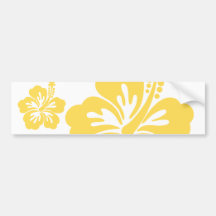 gelbe Hibiskus-Blume 11 Auto Sticker