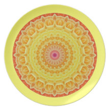 Gelbe Kaleidoskop-themenorientierte Melamin-Platte Teller
