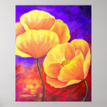 Gelbe Mohnblumen-Blumen-Malerei-Kunst - Plakat