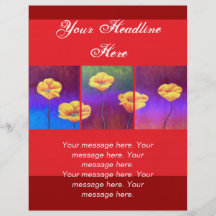 Gelbe Mohnblumen-Blumen-Malerei - multi Flyerdesign