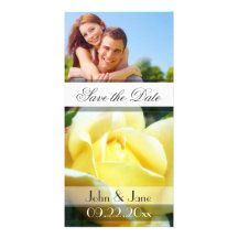 Gelbe Rose /photo "Save the Date " Foto Karten Vorlage