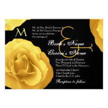 Gelbe Rosen, welche die Einladung metallisch Weddi