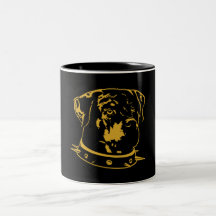 Gelbe Rottweiler Illustration Teetasse
