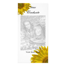 Gelbe Sonnenblume-Abschluss-Mitteilung Foto Grußkarte
