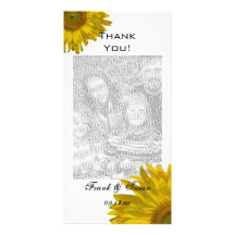 Gelbe Sonnenblume danken Ihnen Personalisierte Photo Karte