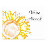 Gelbe Sonnenblume-Neonadressenänderung Postkarte