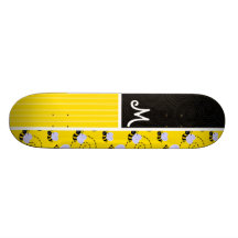 Gelbe u. schwarze Bienen-Muster Personalisierte Skateboarddecks
