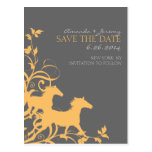 Gelbe und graue wilde Pferde Save the Date Postkarten