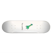 Gelbe und grüne Giraffe Bedrucktes Skateboard