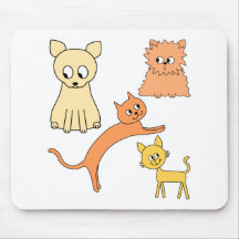 Gelbe und orange Katzen Mousepads