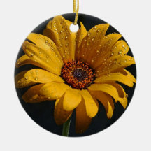 Gelber Blumen-Kopf-runde Verzierung Weihnachtsornament