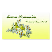 Gelber Blumenhochzeits-Berater Visitenkartenvorlagen