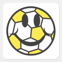gelber Fußbalball-Smiley Sticker
