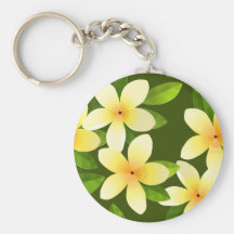 Gelber Plumeria Schlüsselanhänger