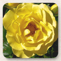 Gelber Rosen-Korken-Untersetzer