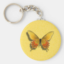 Gelber Schmetterling Keychain Schlüsselanhänger