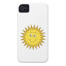 Gelber Sommer Sun mit einem glücklichen Gesicht Case-Mate iPhone 4 Hülle