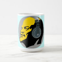 "Gelber u. blauer Lenin mit Kopfhörer-" klassische Teetassen