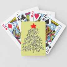 Gelber Weihnachtsbaum Spielkarten